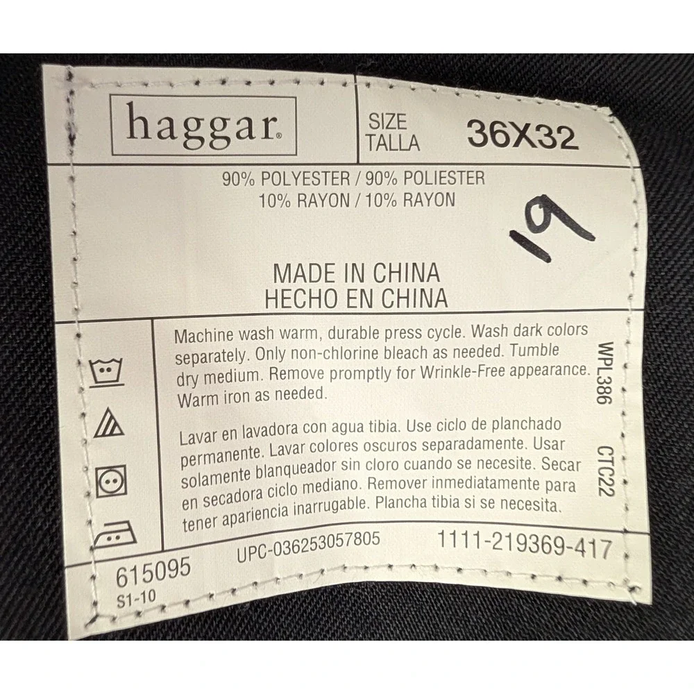 Haggar Black Label NWT Dress Pants Mens 36x32 Double Pleated Cuffed Gray